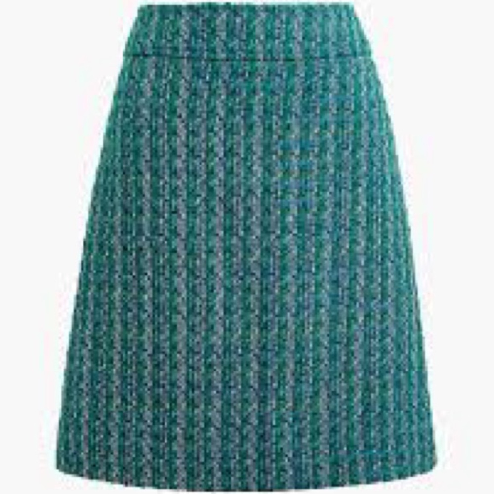 J. Crew Textured Green A-Line Skirt